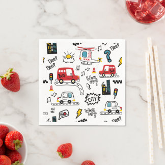 Kids Playful Transport Pattern  Pappersservett