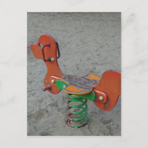Kids Playground Orange Hund i Sand Vykort