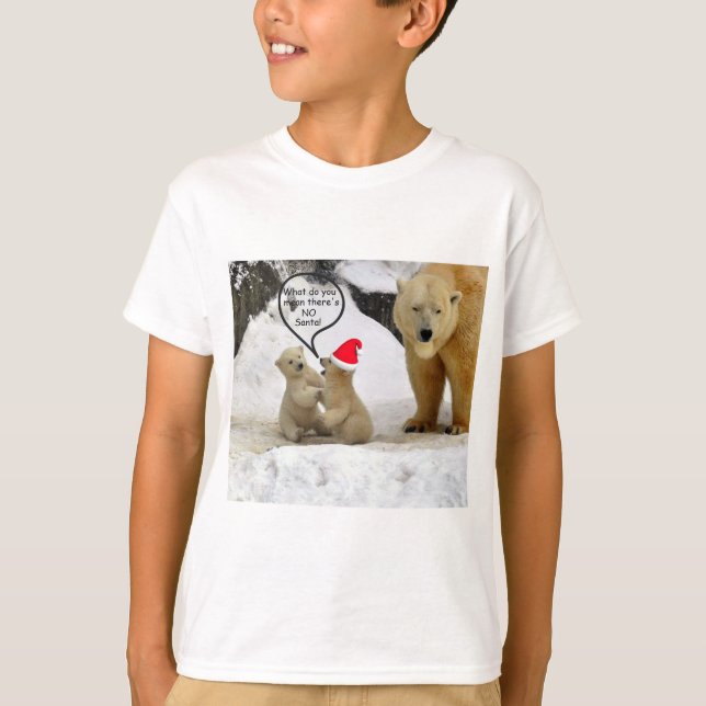 Kids Polar Bear Santa Shirt T Shirt (Framsida)