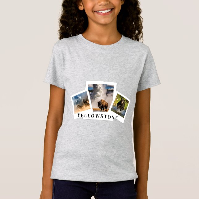 Kids Polaroid Yellowstone T Shirt (Framsida)