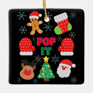 Kids Pop Det är julklubbel Santa Reindeer Julgransprydnad Keramik