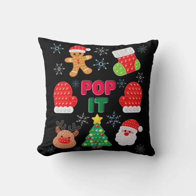 Kids Pop Det är julklubbel Santa Reindeer Kudde (Framsida)