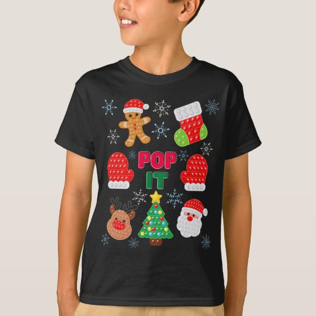 Kids Pop Det är julklubbel Santa Reindeer T Shirt (Framsida)