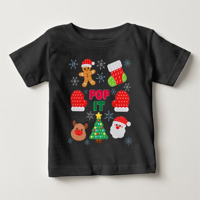 Kids Pop Det är julklubbel Santa Reindeer T Shirt (Framsida)