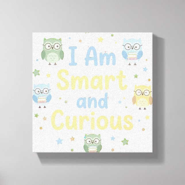 Kids Positive Affirmation Smart and Curious Canvastryck (Framsida)