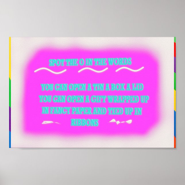 KIDS POSTER ROSA FÖR TYPKONSTRUKTION MED ORD (Framsidan)