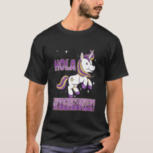 Kids Primer Dia Escuela Nina Spain Hola Kinderga T Shirt