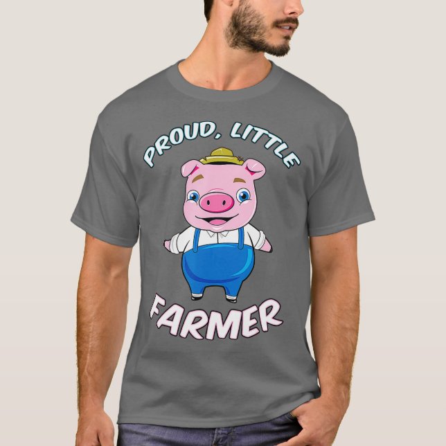 Kids Proud lille Farmer Shirt Gris Farming Boy T (Framsida)