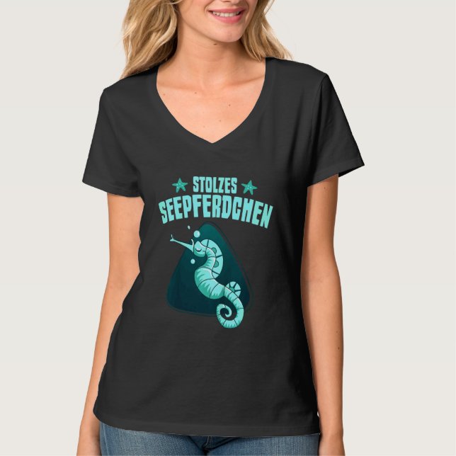 Kids Proud Seahorse Tidigt Swimmer Badge T Shirt (Framsida)