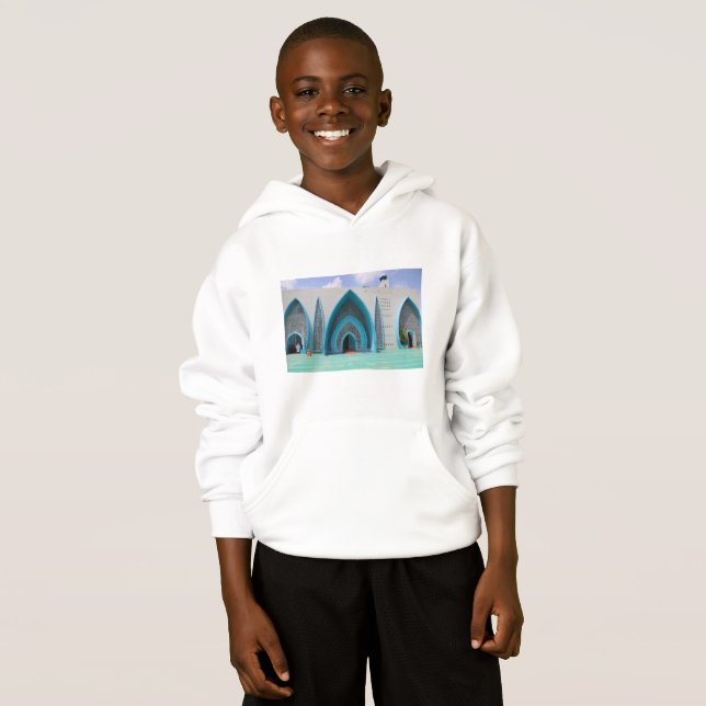 Kids Pullover Hoodie med islamisk design T Shirt (Hel framsida)