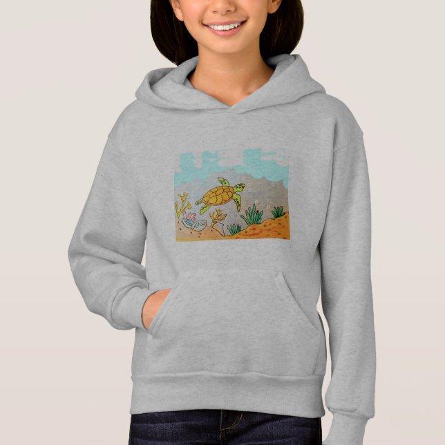 KIDS PULLOVER HOODIE - SEA TURTLE T SHIRT (Framsida)