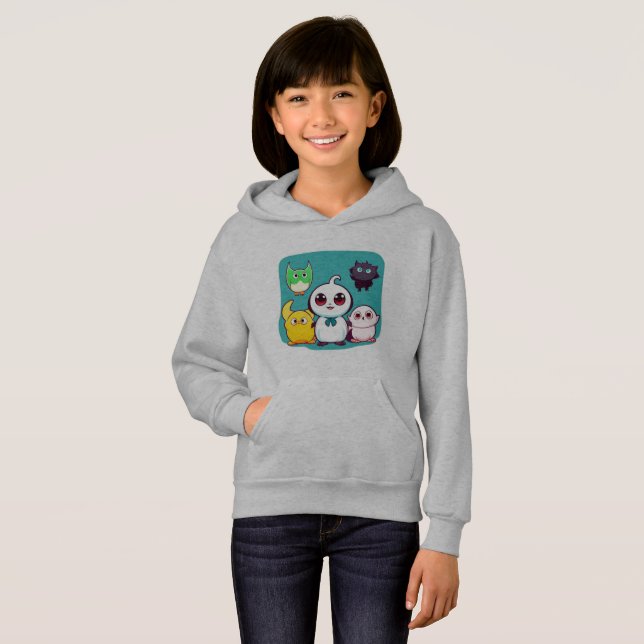 Kids Pullover Hoodie T Shirt (Hel framsida)