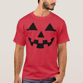 Kids Pumpkin Jack o lantern Ansikte med Eyelash fö T Shirt