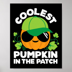 Kids Pumpkin Patch Boys eller Girls Fall Coolest H Poster