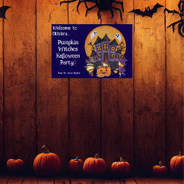 Kids Pumpkin Witches Halloween fest Poster