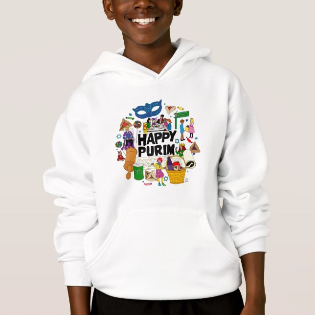 Kids Purim Sweatshirt T Shirt (Framsida)