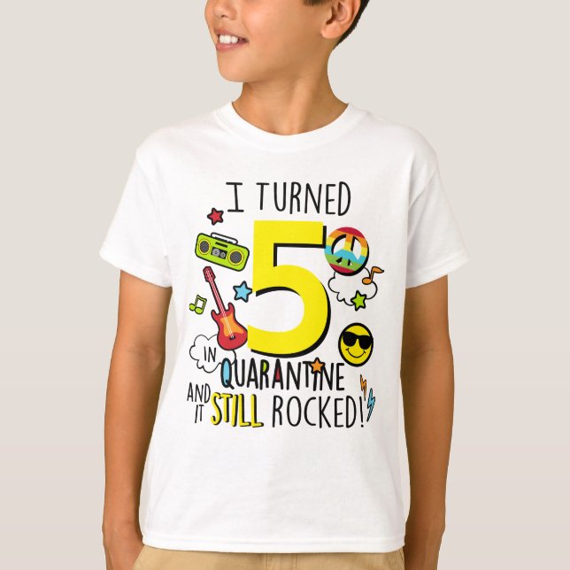 Kids Quarantine Birthday Shirt Boys Quarantine T Shirt (Framsida)