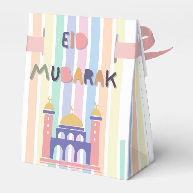 Kids Rainbow Eid Mubarak Eid Gift & Presentaskar (Baksidan Sidan)