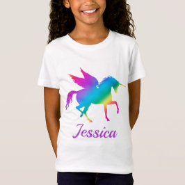 Kids Rainbow Gradient Unicorn Silhouette T Shirt