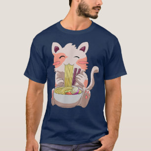 Kids Ramen Cat Anime Bowl Kawaii Neko Japansk bo T Shirt