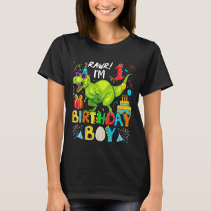 Kids Rawr I är 1:a födelsedagspojken Dinosaur rex T Shirt