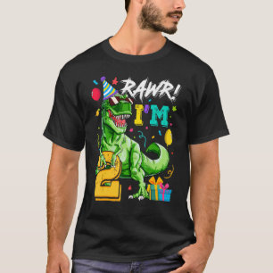 Kids Rawr I är 2:a födelsedagen Rex Dinosaur Party T Shirt