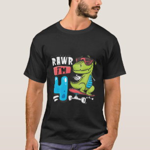 Kids Rawr I är 4 T Rex Dinosaur Skateboard Boys 4: Shirt