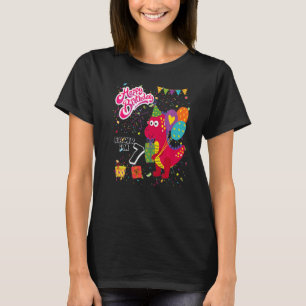 Kids Rawr I är 7 7:e Birthday Rex Dinosaur Party T Shirt