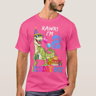 Kids Rawr I M 2:e födelsedagspojken T Rex Dinosaur Shirt
