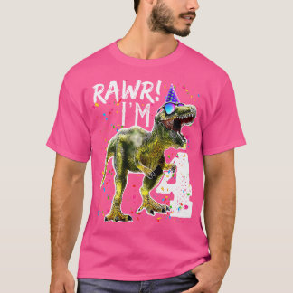 Kids Rawr I M 4 4e födelsedagen T Rex Dinosaur Par Shirt