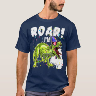 Kids Rawr Im 4 4e födelsedagen Dinosaur s Boys Din T Shirt