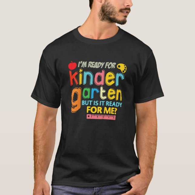 Kids Ready for Kindergarten First Day of School Te T Shirt (Framsida)