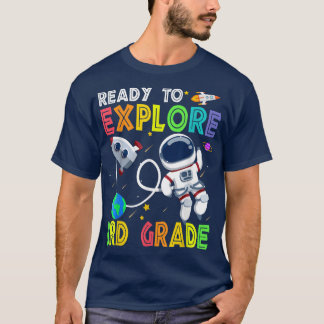 Kids Ready to Explore 3rd Grade Cute Astronaut Boy T Shirt