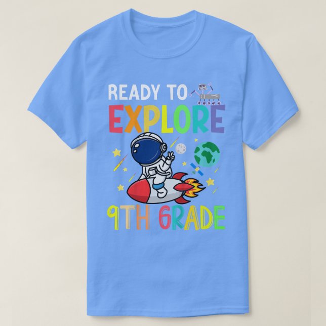Kids Ready To Explore Ninth Grade Astronaut Back T Shirt (Design framsida)