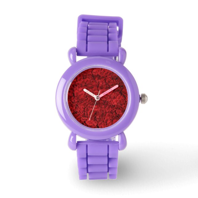 KIDS RED GLITTER STRAP RO WATCH ARMBANDSUR (Framsida)