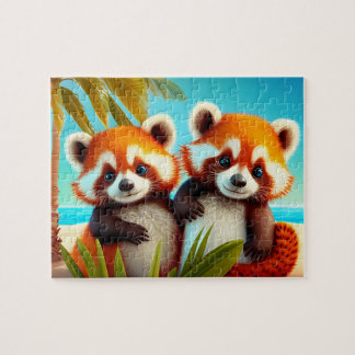 Kids Red Pandas Jigszawa Puzzle - Tropical Pussel