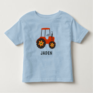 Kids Red Tractor Personlig Farm Fordon T Shirt