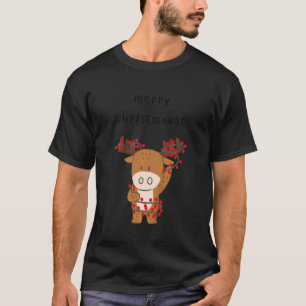 Kids Reindeer Christmoose Julafton Noel Bauble Moo T Shirt