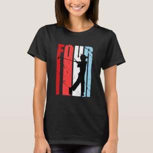 Kids Retro Färg Boys 4th Golf Birthday Golfing G T Shirt
