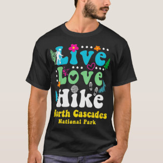 Kids Retro North Cascades nationalpark Hiking Liv T Shirt