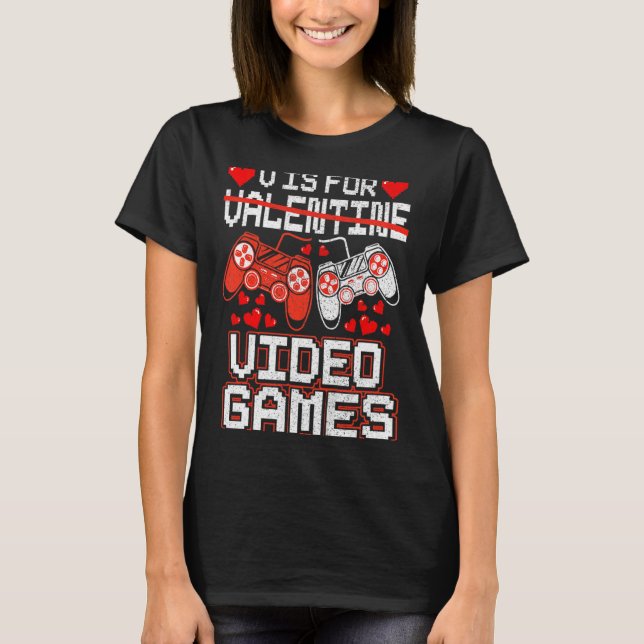 Kids Retro Video Game Valentines Day For Toddler B T Shirt (Framsida)