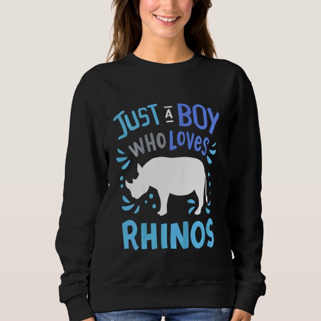 Kids Rhino Rhinoceros är bara en pojke som Kärlek  T Shirt (Framsida)