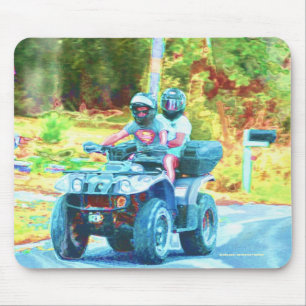 Kids Riding an ATV All Terrain Fordon på väg Musmatta