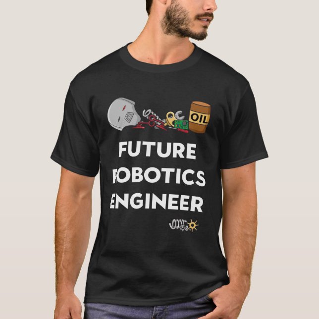 Kids Robot Future Robotics Ingenjör T Shirt (Framsida)