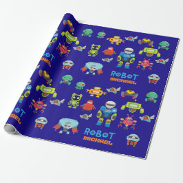 Kids ROBOT med namnet Royal Blue Tecknad Funny Rob Presentpapper