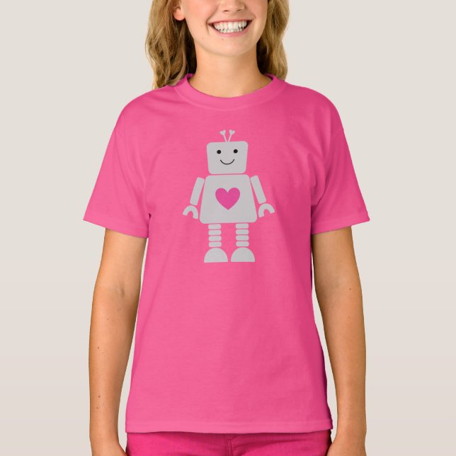 Kids Robot Valentine Shirt T-shirt (Framsida)