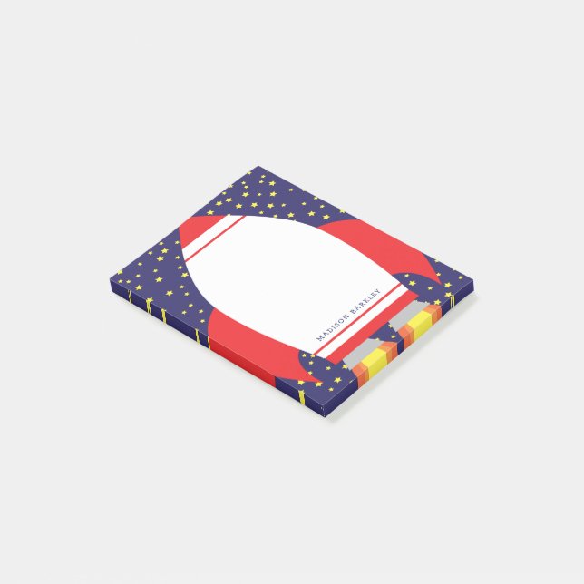 Kids Rocket Frakt Rymden Cute Post-it Block (Vinklad)