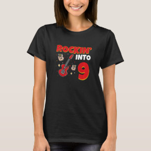 Kids Rockin i 9 Rockstar Guitar 9 år gammal 9:e T Shirt
