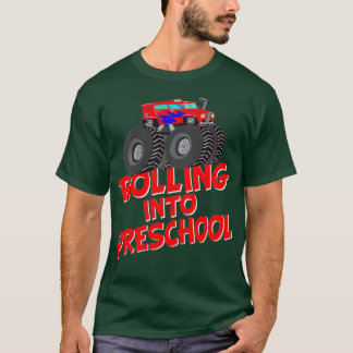 Kids Rolling to Preschool Monster Lastbil Älskare  T Shirt