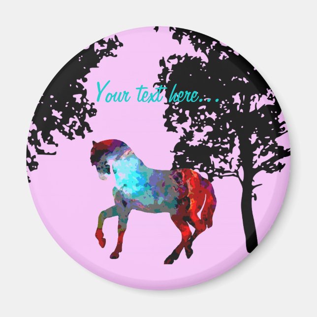 Kids Rosa Horse Magnet (Framsidan)